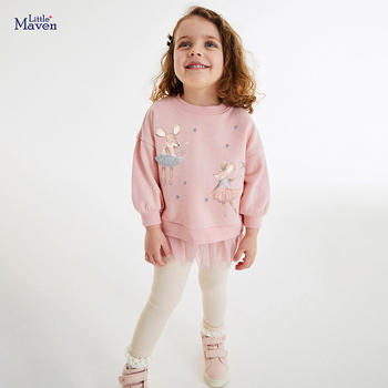 Dječja jesenska haljina za djevojčice, majica od čistog pamuka, suknja, tajice, vanjska odjeća, proljetno odijelo od 2 komada u zapadnjačkom stilu, crtani film, za 5 godina