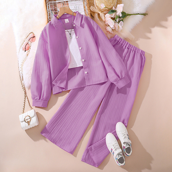 Ženska dječja odjeća Proljetna prekogranična nova europska i američka dječja odjeća Jednostruko kopčanje dugih rukava Dječje odijelo