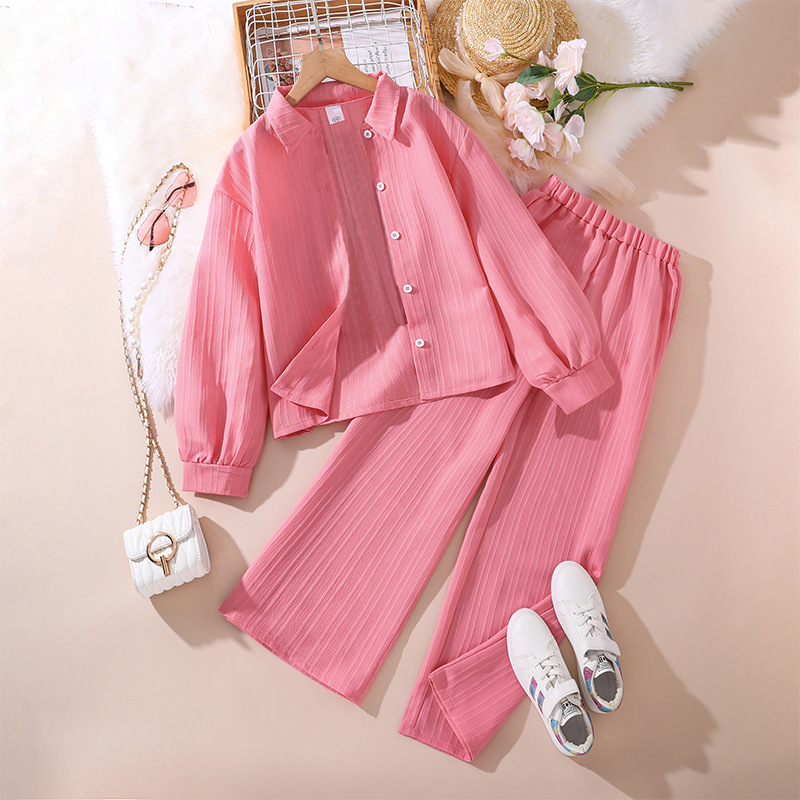 Ženska dječja odjeća Proljetna prekogranična nova europska i američka dječja odjeća Jednostruko kopčanje dugih rukava Dječje odijelo