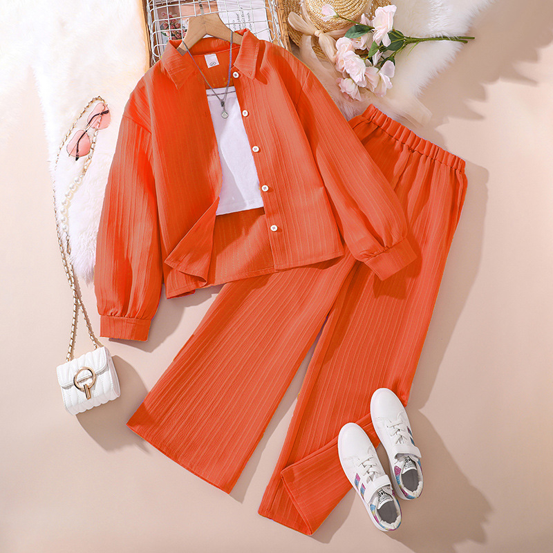 Ženska dječja odjeća Proljetna prekogranična nova europska i američka dječja odjeća Jednostruko kopčanje dugih rukava Dječje odijelo