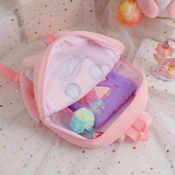 Új rajzfilm unikornis iskolatáska, gyermek aranyos nagy kapacitású hátizsák óvodások plüss hátizsák