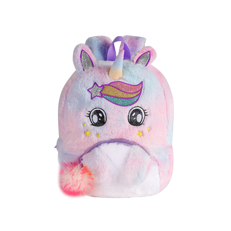 Új rajzfilm unikornis iskolatáska, gyermek aranyos nagy kapacitású hátizsák óvodások plüss hátizsák