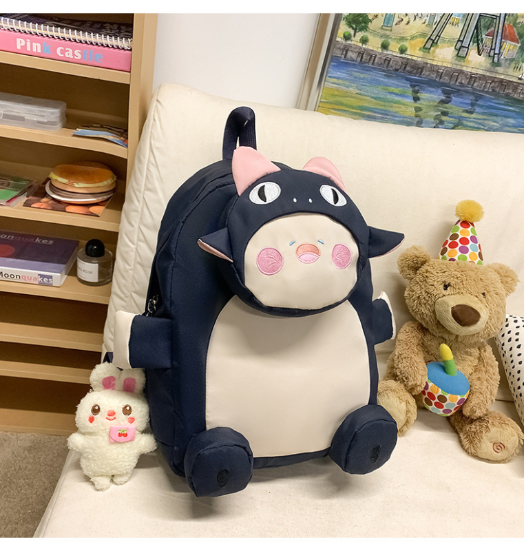 Uus Lõuna-Korea kott armas pehme armas hai kass nukk koomiksikott seljakott lapsemeelne tüdrukute õpilase seljakott