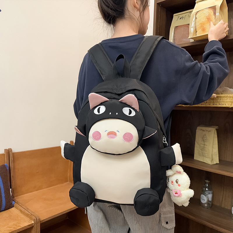 Uus Lõuna-Korea kott armas pehme armas hai kass nukk koomiksikott seljakott lapsemeelne tüdrukute õpilase seljakott