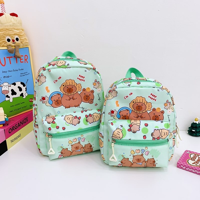 Új Kapibala gyermek hátizsák aranyos rajzfilm óvodai iskolatáska női nagy kapacitású hordozható diák hátizsák