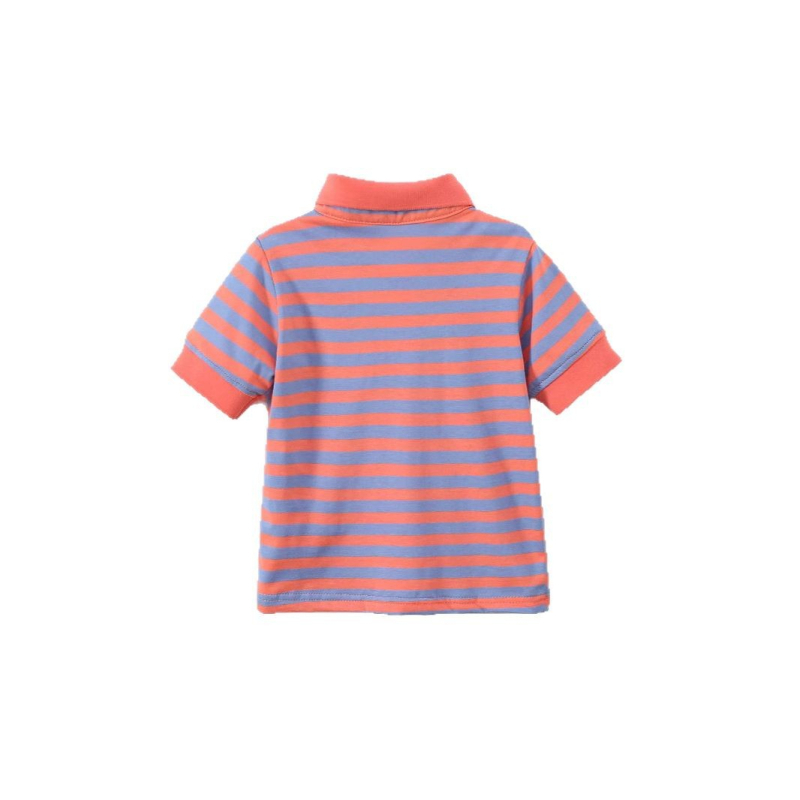 Нова лятна раирана тениска с къс ръкав за момчета и момичета, детска мода, стилен ревер, ученическо облекло, класни дрехи на едро