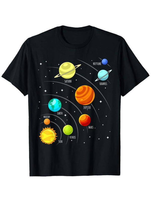 2025 Planet Series Printing 3D digitalni tisak Majica kratkih rukava Prekogranična vanjska trgovina Ljetna dječja majica s okruglim izrezom