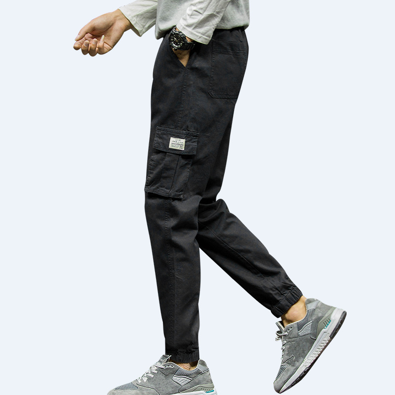 Prekogranične jesenske nove mladenačke plus size muške tanke slim-fit ležerne pamučne hlače s 9 točaka uskog kopčanja tvornica