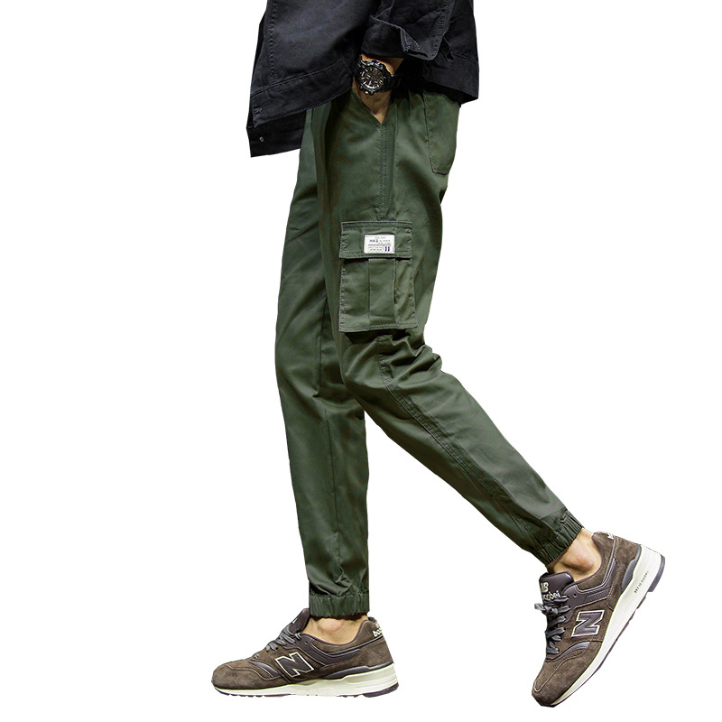 Prekogranične jesenske nove mladenačke plus size muške tanke slim-fit ležerne pamučne hlače s 9 točaka uskog kopčanja tvornica