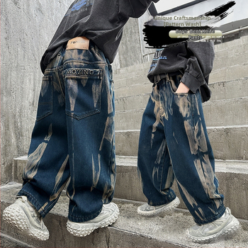 Poiste teksad kevad ja sügis 2025 uued stiilsed sirged püksid poistele kevad ja sügis laste lahtised pikad püksid trendikad