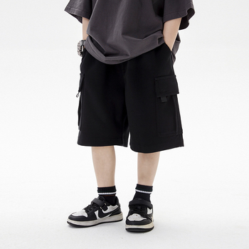Παιδικό σορτς για αγόρια 2025, καλοκαιρινό, νέο κορεάτικο στυλ, κοντό παντελόνι με μεγάλες τσέπες, μικρό και μεσαίο παιδικό ίσιο, casual παντελόνι, δυτικού στυλ