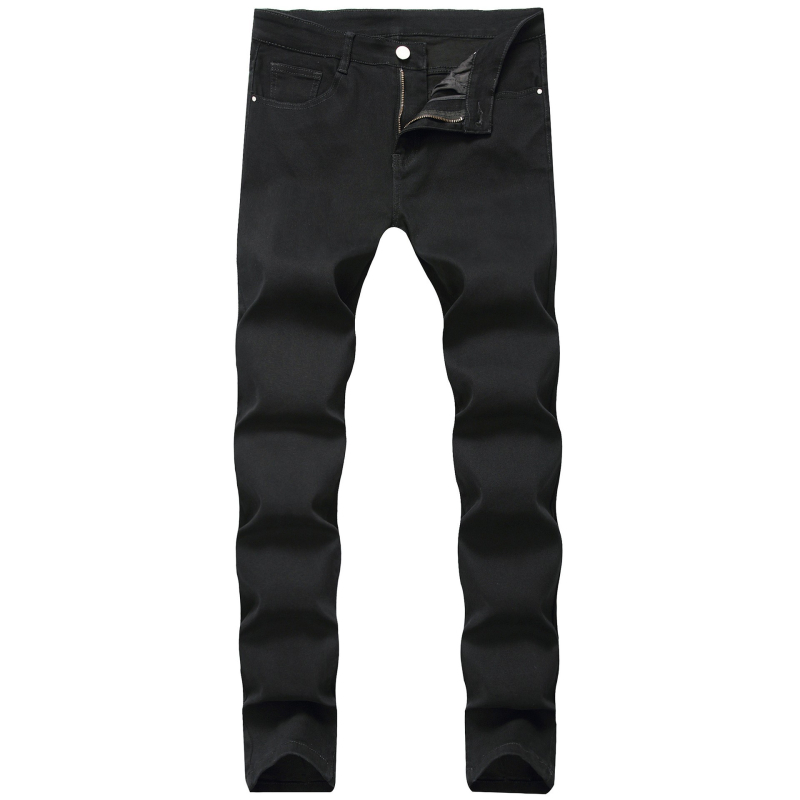 Crne traperice za mršavljenje, najlakše za usklađivanje, poderane, trend 2025., modne muške traperice Xintang Denim, sve na veliko