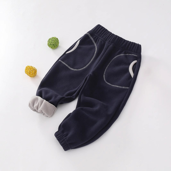 Φθινόπωρο και χειμώνας 2024 νέα αγόρια και κορίτσια παιδιά μεγάλα παιδιά βελούδινα κολάν με τσέπη polar fleece ζεστά πόδια