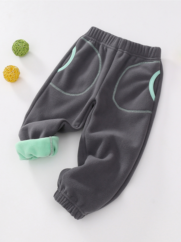 Colanți de pluș pentru copii, de toamnă și iarnă 2024, noi, pentru băieți și fete, din fleece polar, de dimensiuni mari, cu buzunar, pentru picioare calde