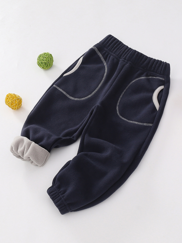 Colanți de pluș pentru copii, de toamnă și iarnă 2024, noi, pentru băieți și fete, din fleece polar, de dimensiuni mari, cu buzunar, pentru picioare calde