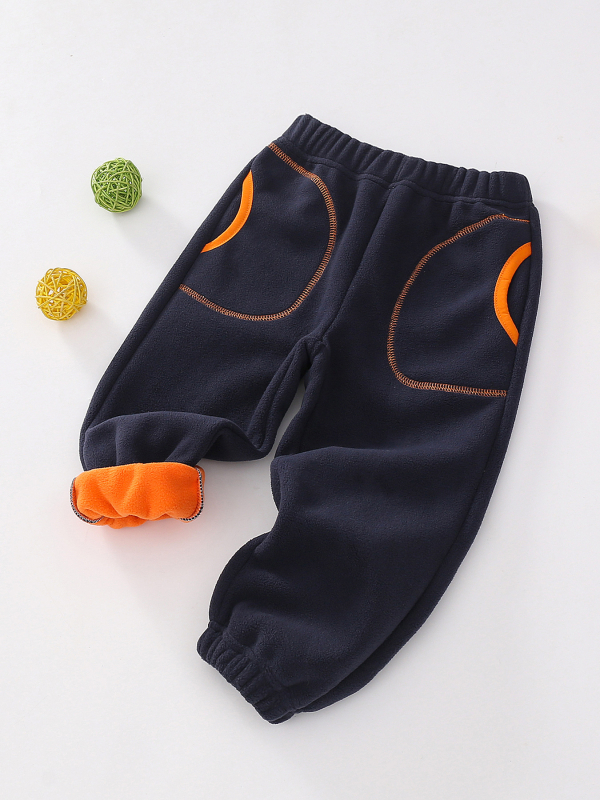 Colanți de pluș pentru copii, de toamnă și iarnă 2024, noi, pentru băieți și fete, din fleece polar, de dimensiuni mari, cu buzunar, pentru picioare calde