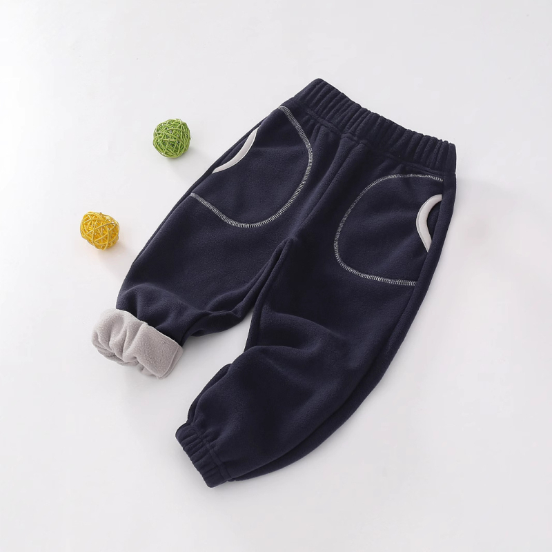 Colanți de pluș pentru copii, de toamnă și iarnă 2024, noi, pentru băieți și fete, din fleece polar, de dimensiuni mari, cu buzunar, pentru picioare calde