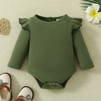 Μωρό άνοιξη και φθινόπωρο καλοκαίρι νέο δημοφιλές μονόχρωμο γυναικείο μωρουδιακό πολυχρηστικό βαμβακερό τριγωνικό ρούχο με μακριά μανίκια