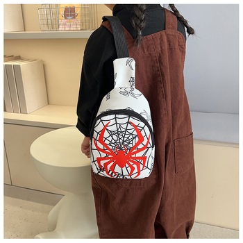 Jaunpienācēja zirnekļa multfilmas bērnu krūšu soma plecu soma bērnudārza un sākumskolas skolēniem Crossbody soma viegla ikdienas visu spēļu soma