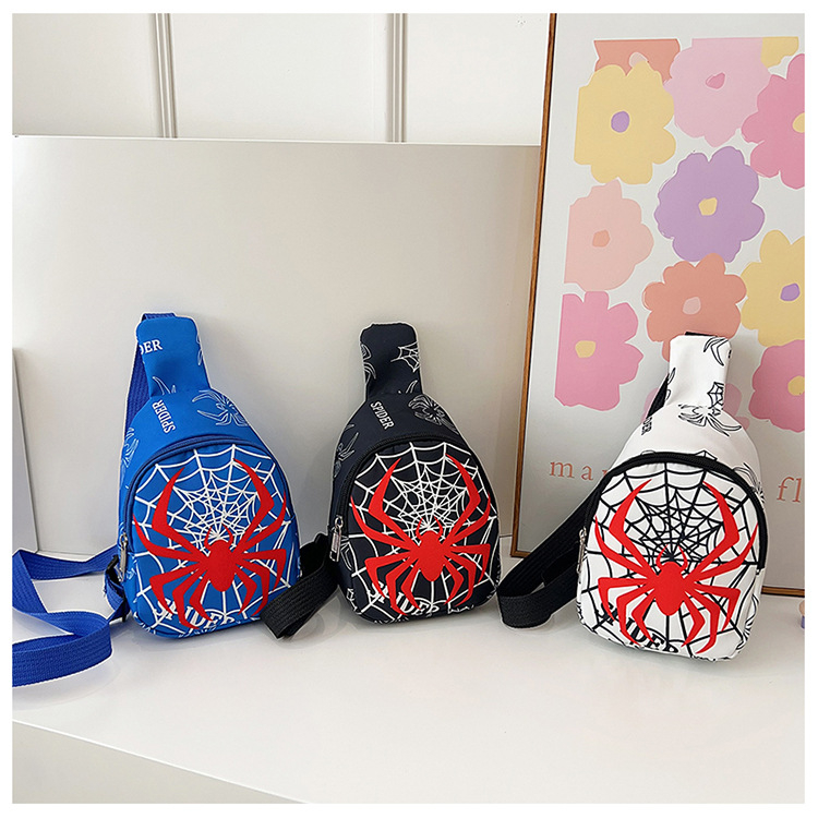 Geantă de piept pentru copii, cu desene animate de păianjen, nouă sosire, geantă de umăr pentru grădiniță și școală primară, geantă crossbody ușoară, casual, geantă all-match