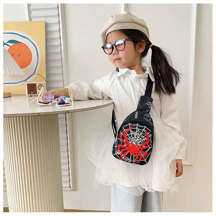 Jaunpienācēja zirnekļa multfilmas bērnu krūšu soma plecu soma bērnudārza un sākumskolas skolēniem Crossbody soma viegla ikdienas visu spēļu soma