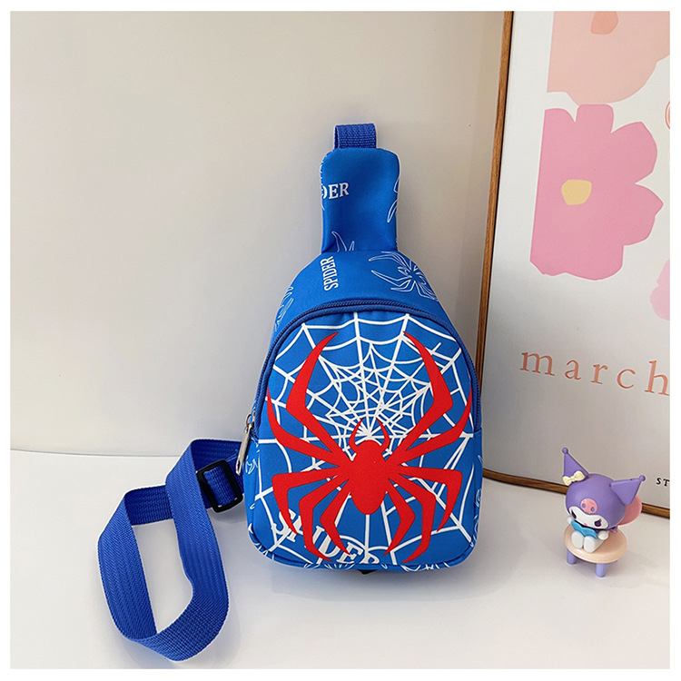 Jaunpienācēja zirnekļa multfilmas bērnu krūšu soma plecu soma bērnudārza un sākumskolas skolēniem Crossbody soma viegla ikdienas visu spēļu soma