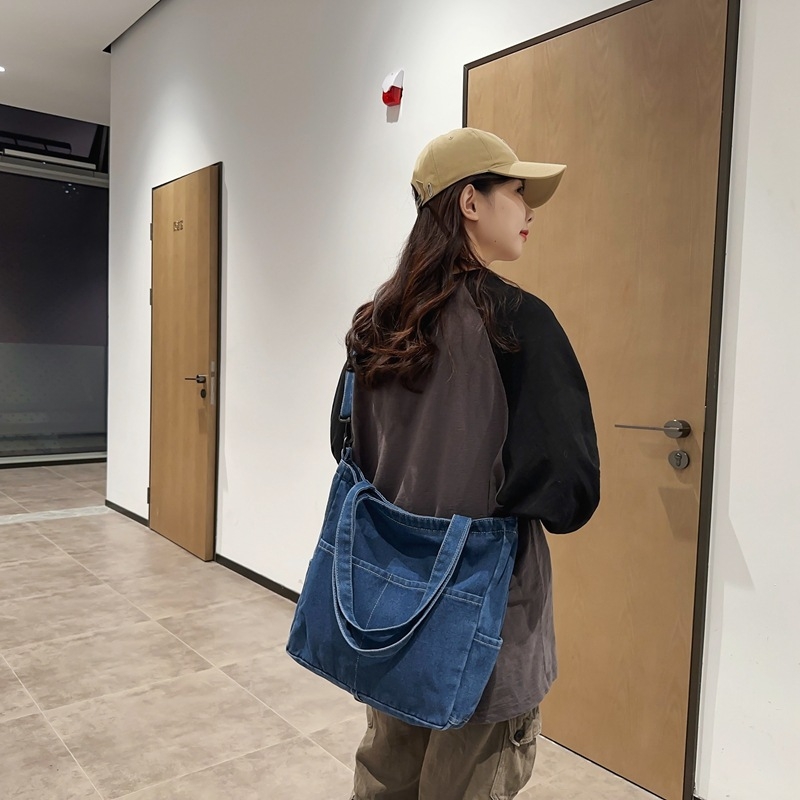 2024 Nova stilska traper ležerna torba za putovanje na posao, platnena torba velikog kapaciteta, nova stilska moderna višenamjenska traper torba