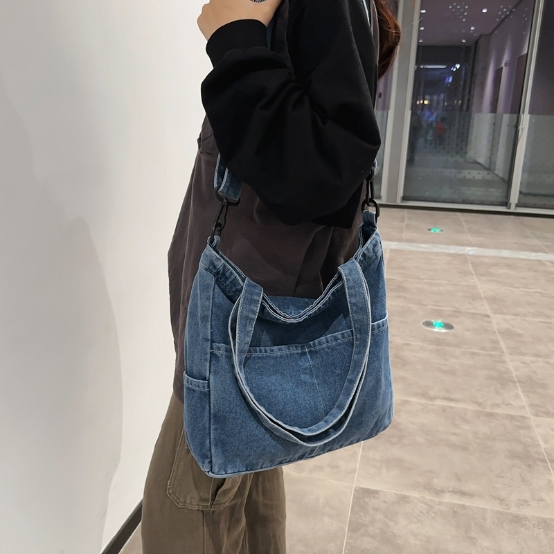 2024 Nova stilska traper ležerna torba za putovanje na posao, platnena torba velikog kapaciteta, nova stilska moderna višenamjenska traper torba