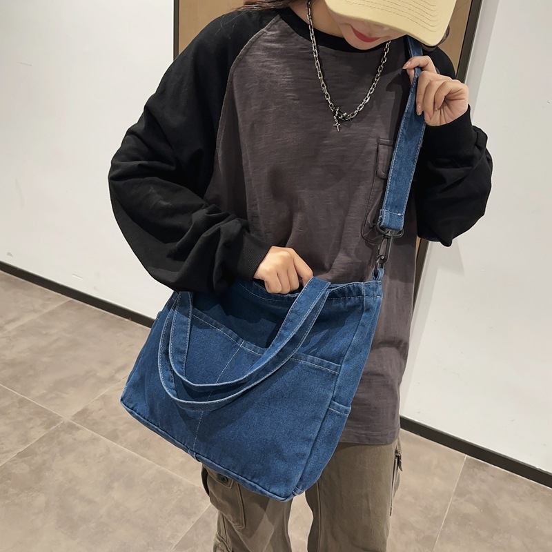 2024 Nova stilska traper ležerna torba za putovanje na posao, platnena torba velikog kapaciteta, nova stilska moderna višenamjenska traper torba