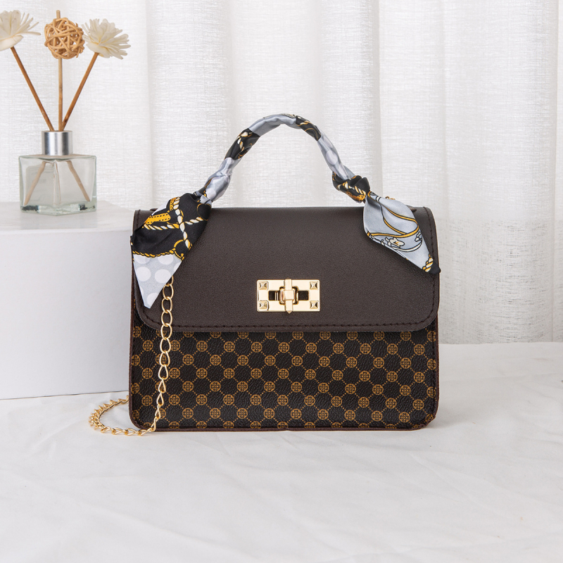 Vanjska trgovinska torba Ženska torba ženske torbe 2023 Nova modna lančana torba preko tijela Svileni šal Mala četvrtasta torba