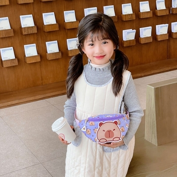 Karikatūru bērnu soma, jauna zēnu un meiteņu jauka Kappibala monētu maka, āra ikdienas soma, moderna jostas soma