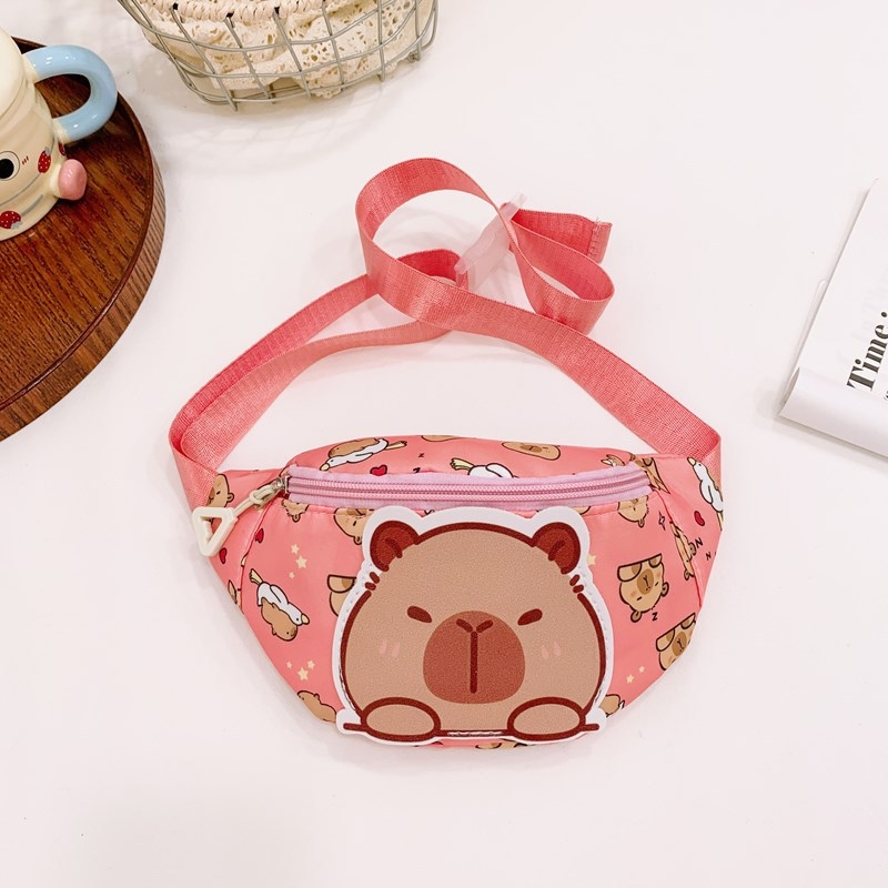 Karikatūru bērnu soma, jauna zēnu un meiteņu jauka Kappibala monētu maka, āra ikdienas soma, moderna jostas soma