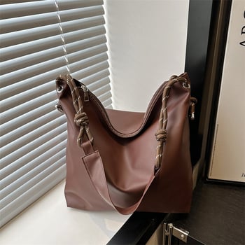 Υψηλής ποιότητας, μαλακή δερμάτινη τσάντα ώμου μεγάλης χωρητικότητας, χειμερινή συλλογή 2024, η δημοφιλής τσάντα tote για μετακινήσεις φέτος.
