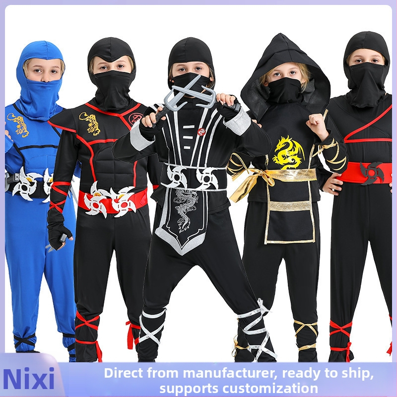 Halloweeni cosplay kostüüm lastele etendus Jaapani samurai ninja kostüüm maskeraadimängu kostüüm