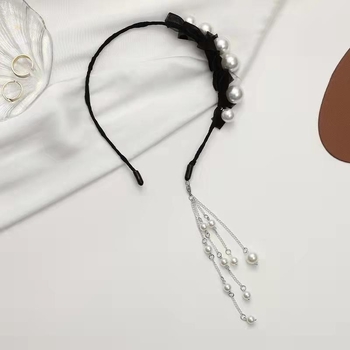 Kutais puošta galvos juosta su pakabuku moterims, rudens ir žiemos netikrų auskarų galvos juosta, fėjų miško stiliaus super fėjos plaukų segtukas, plaukų segtukas, pakabinama plaukų skylutė