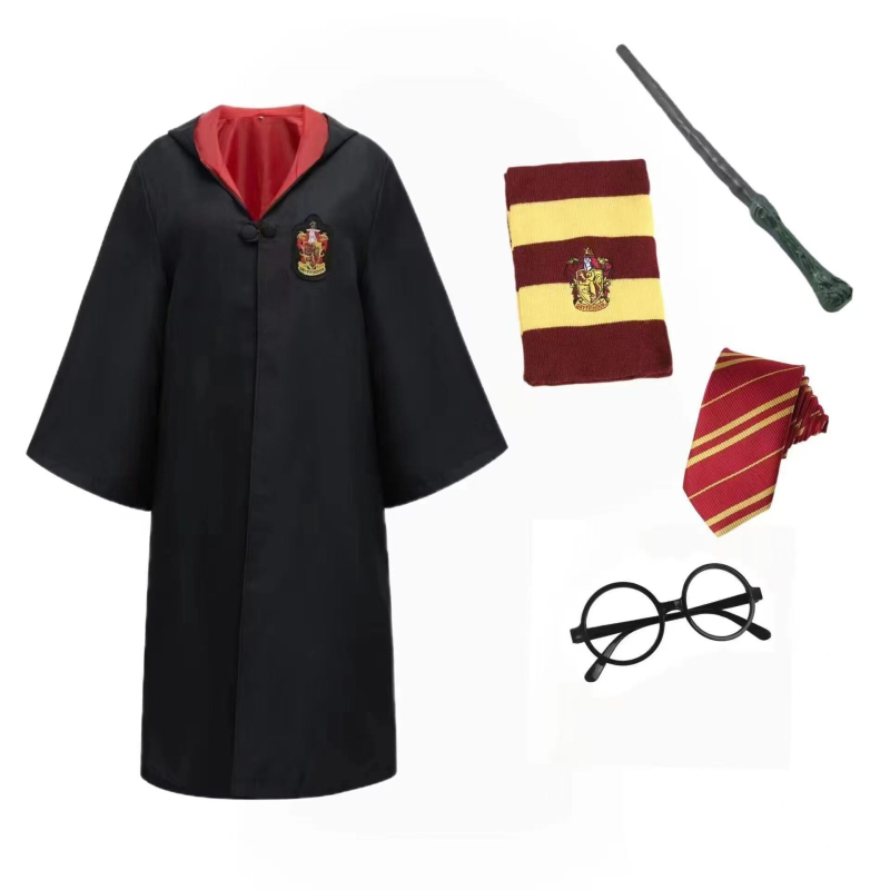 Haine Harry Potter costum cos set complet Gryffindor înconjurător haină magică pentru copii uniformă școlară de performanță robe de vrăjitor