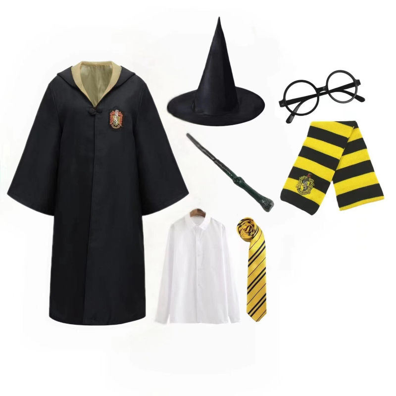 Haine Harry Potter costum cos set complet Gryffindor înconjurător haină magică pentru copii uniformă școlară de performanță robe de vrăjitor