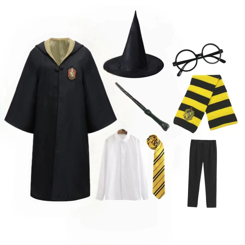Haine Harry Potter costum cos set complet Gryffindor înconjurător haină magică pentru copii uniformă școlară de performanță robe de vrăjitor