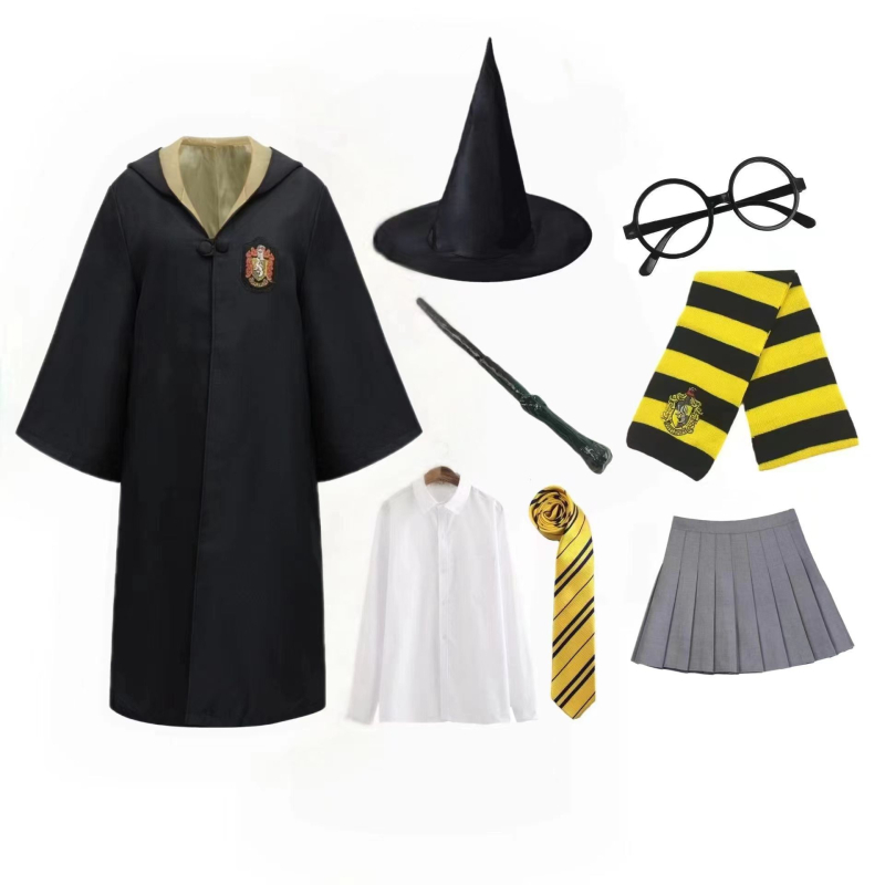 Haine Harry Potter costum cos set complet Gryffindor înconjurător haină magică pentru copii uniformă școlară de performanță robe de vrăjitor