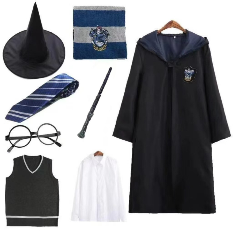 Haine Harry Potter costum cos set complet Gryffindor înconjurător haină magică pentru copii uniformă școlară de performanță robe de vrăjitor