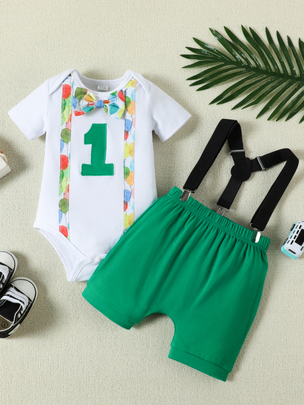 Prekogranično europsko i američko odijelo od tri dijela za dječake s kratkim rukavima i naramenicama