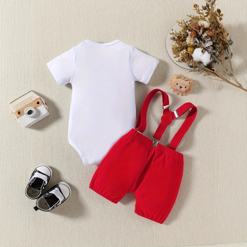 Prekogranično europsko i američko odijelo od tri dijela za dječake s kratkim rukavima i naramenicama