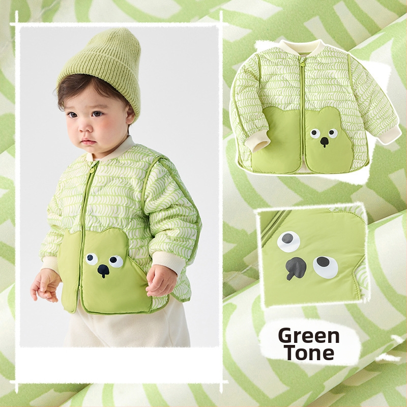 Atlaide dūnu jakām zēniem un meitenēm 2024. gada rudens un ziemas jaunā bērnu vieglā jaka mazuļiem, kas iziet ārā, baltas pīles dūnas ziemā