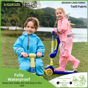 Laste ühes tükis vihmamantel poistele beebi pontšo naiste lasteaia dinosauruse vihmapüksid komplekt täiskeha vihmakindel vihmamantli partii