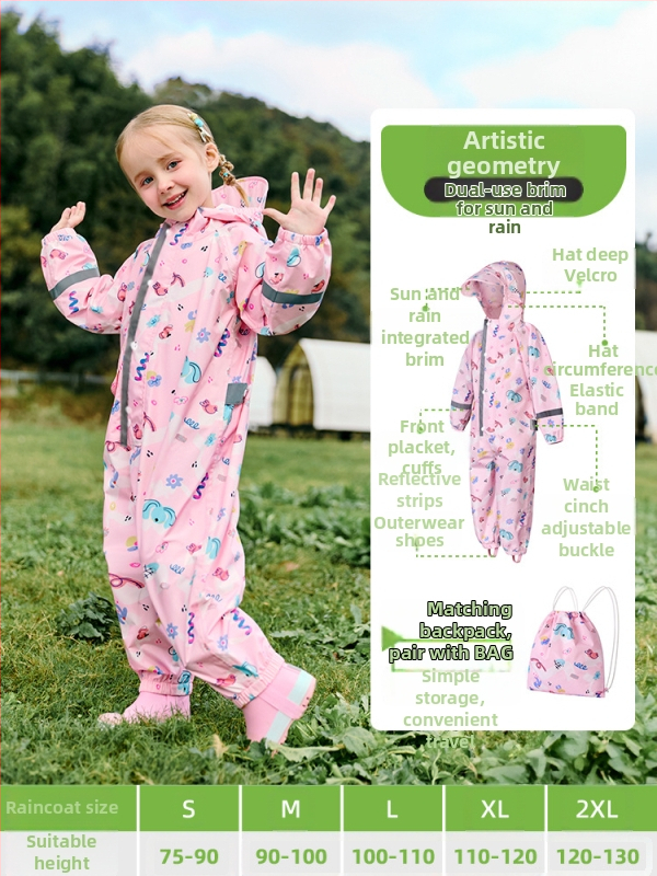 Laste ühes tükis vihmamantel poistele beebi pontšo naiste lasteaia dinosauruse vihmapüksid komplekt täiskeha vihmakindel vihmamantli partii