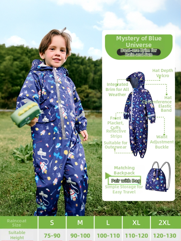Laste ühes tükis vihmamantel poistele beebi pontšo naiste lasteaia dinosauruse vihmapüksid komplekt täiskeha vihmakindel vihmamantli partii