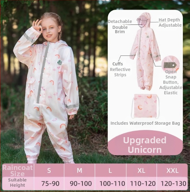 Laste ühes tükis vihmamantel poistele beebi pontšo naiste lasteaia dinosauruse vihmapüksid komplekt täiskeha vihmakindel vihmamantli partii