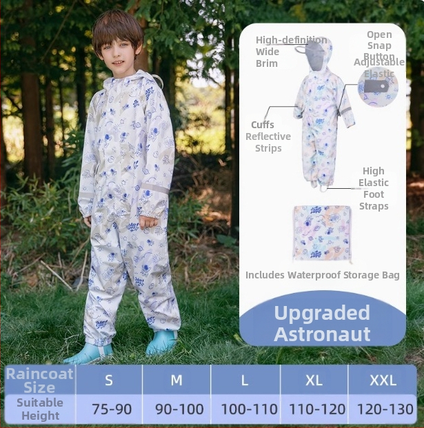 Laste ühes tükis vihmamantel poistele beebi pontšo naiste lasteaia dinosauruse vihmapüksid komplekt täiskeha vihmakindel vihmamantli partii