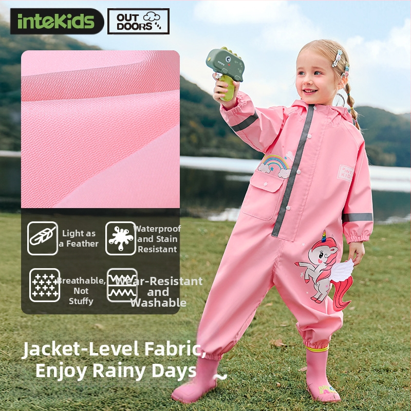 Laste ühes tükis vihmamantel poistele beebi pontšo naiste lasteaia dinosauruse vihmapüksid komplekt täiskeha vihmakindel vihmamantli partii