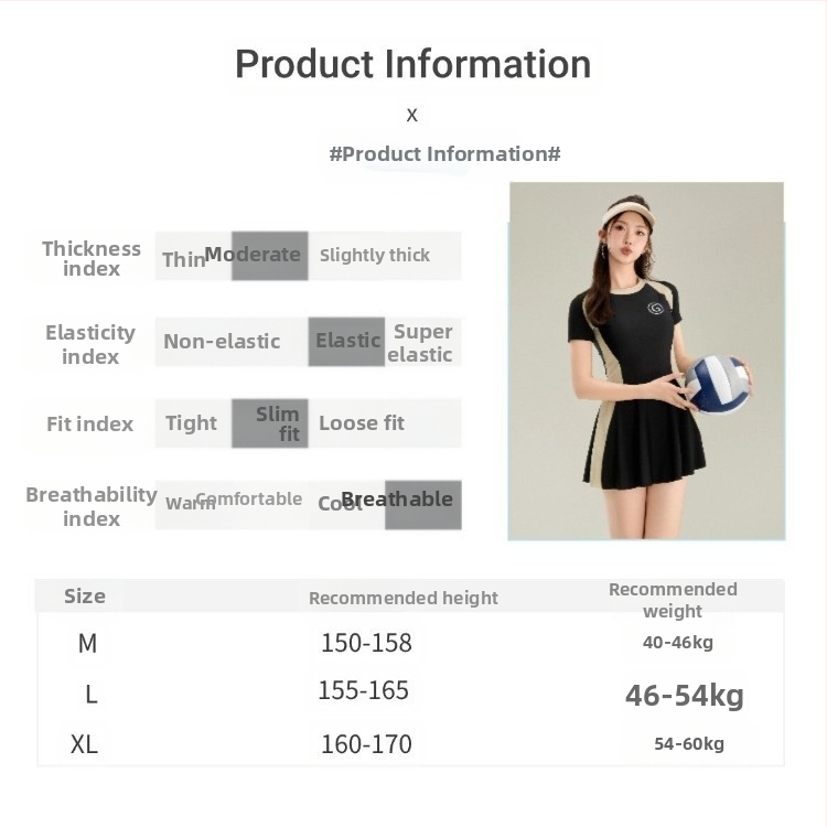 Пола Разцепен бански Дамски модерен консервативен боксер пола бански студенти Slim-fit отслабване горещ извор бански